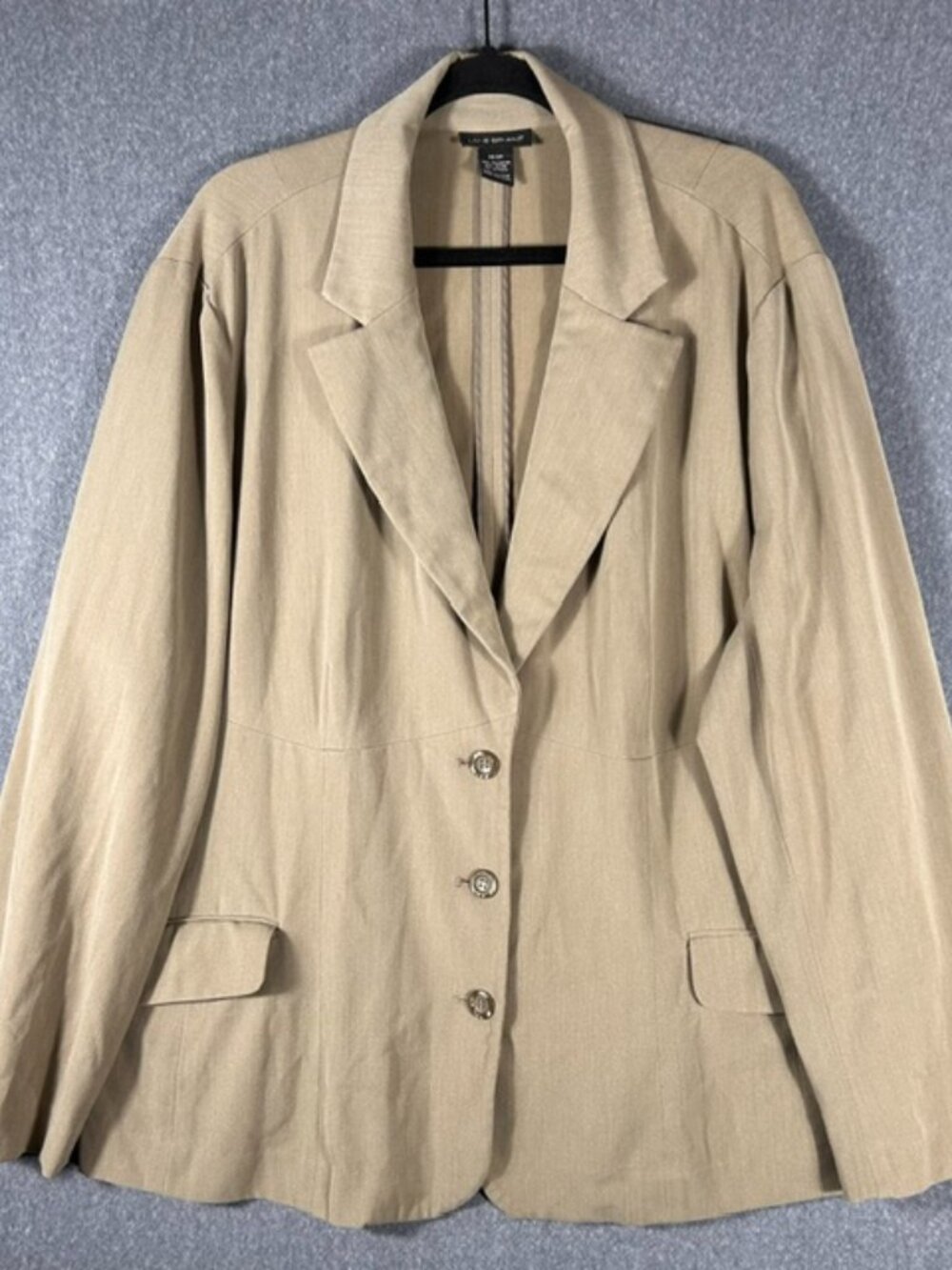 Lane Bryant Three Button Blazer Womens Sz 22/24 Tan Professional Business Career